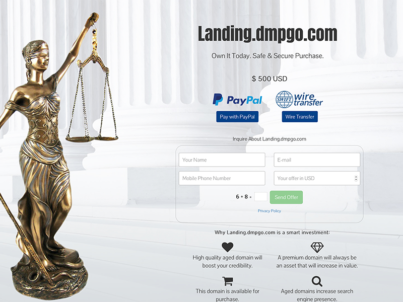Domain Landing Page: Legal